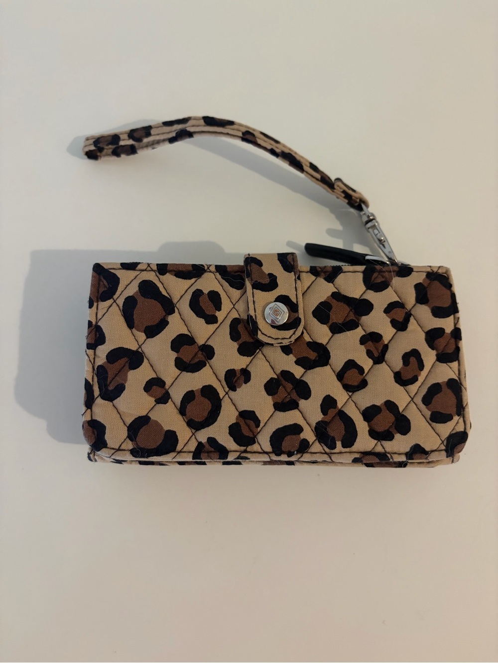 Vera Bradley Leopard Quilted Wristlet Wallet - Tan/Brown/Black